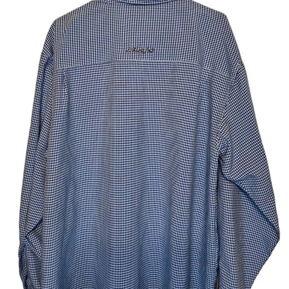 Mojo Shirt Mens XL Blue White Checked Button Up Fishing Outdoor Long Sleeve - Picture 3 of 14